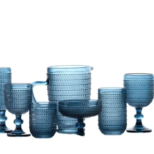 Elegant Blue Drinking Glasses Set