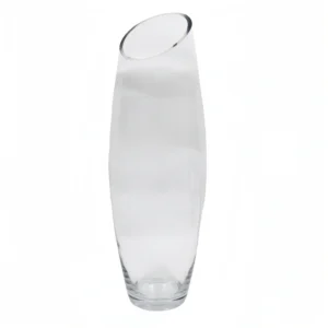 Glass Bud Vase with Slant Opening