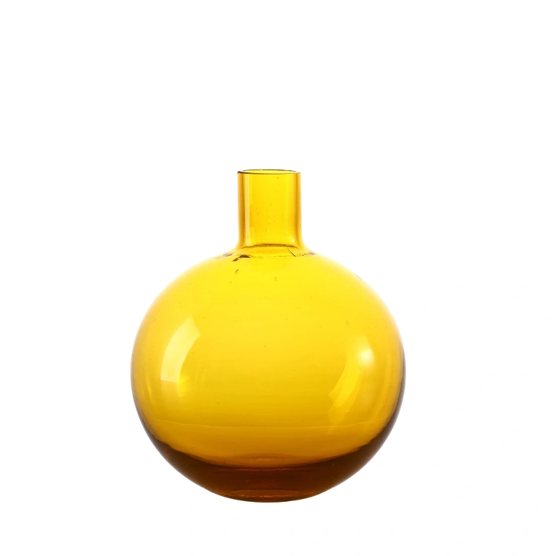 Amber Glass Bottle Vase - Image 3