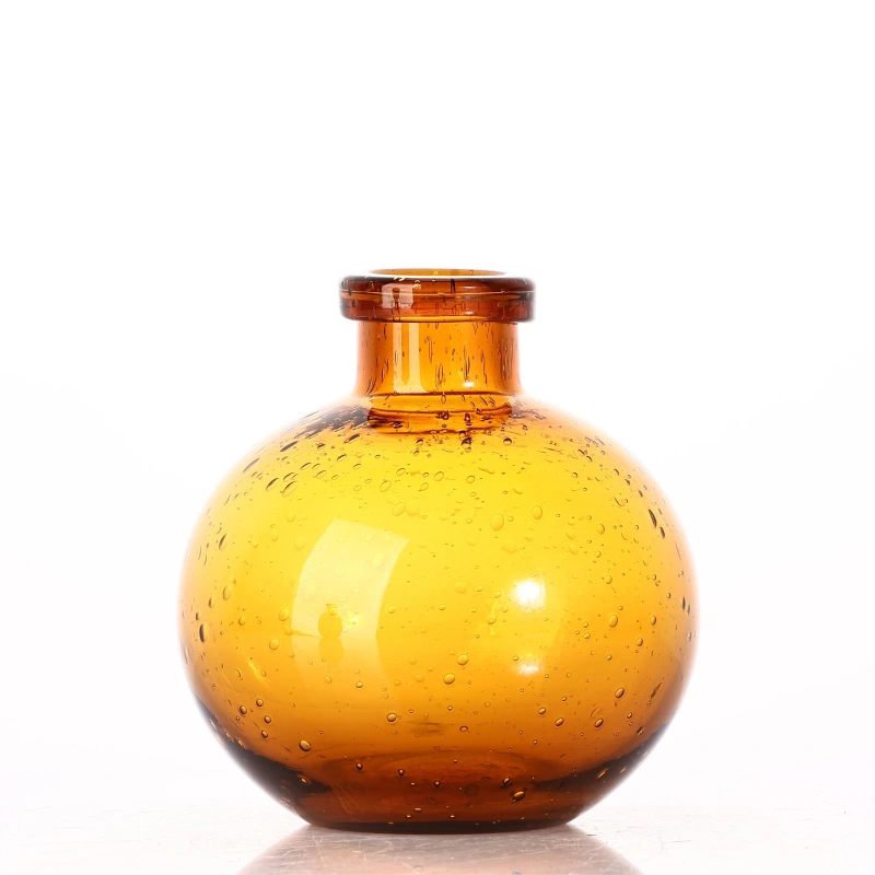 Amber Glass Bottle Vase - Image 2