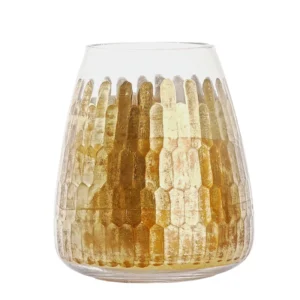Gold Honeycomb Glass Vase