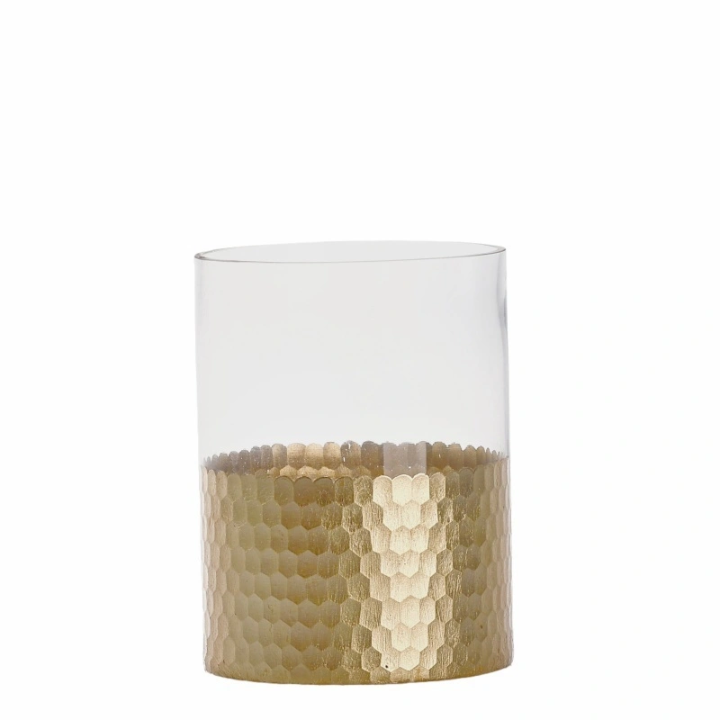 Gold Honeycomb Cylinder Vase - Image 3