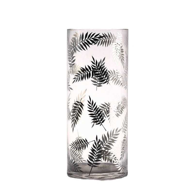 Leaves Decal Glass Cylinders
