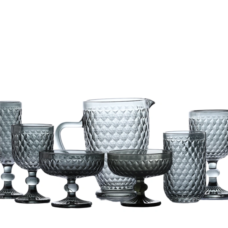 Modern Grey Drinking Glasses Set