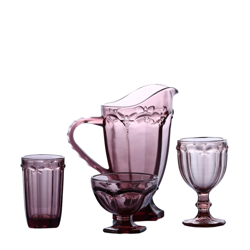 Purple Glass drinkware set