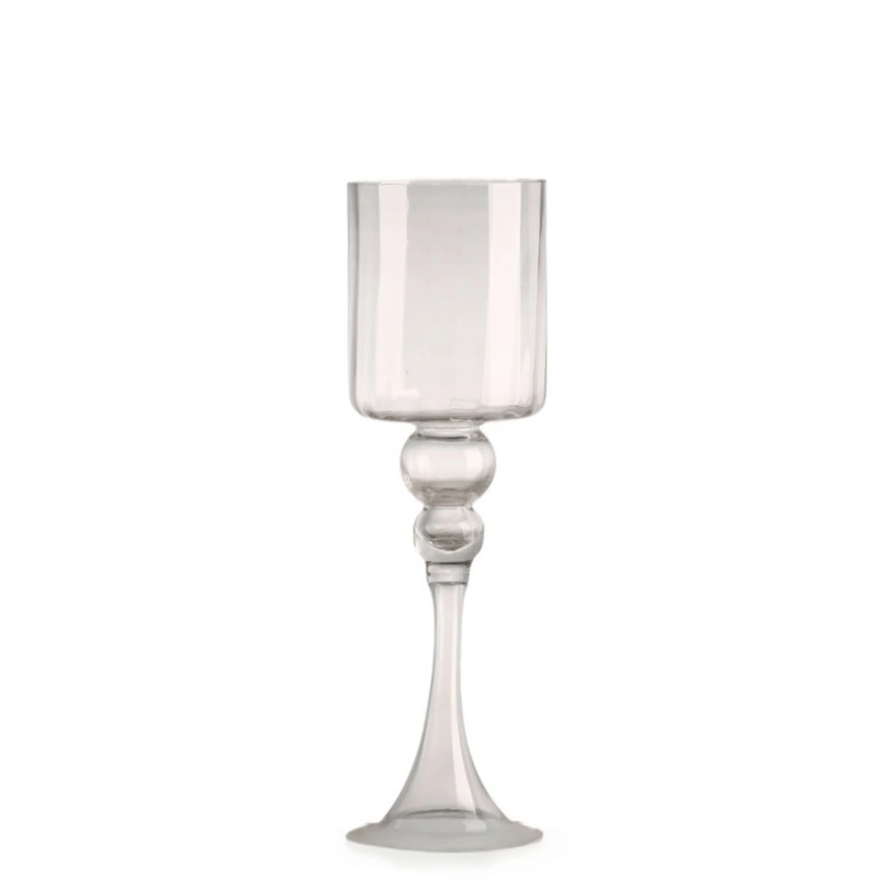 Tall Glass Pedestal Candle Holders - Image 3