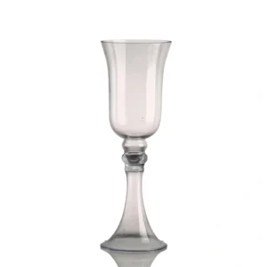 Exquisite hand-blown clear glass trumpet vases