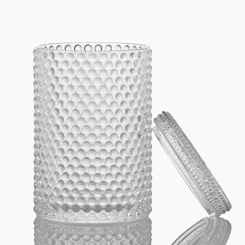Diamond glass cotton jar