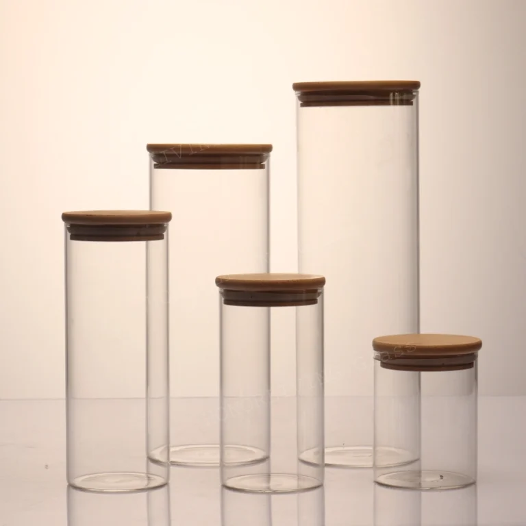 Set of 5 HonorLiving clear glass storage jars