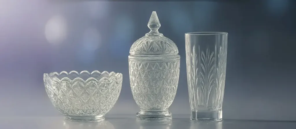 Close-up of decorative glassware with precision-molded textures and flawless transparency created through HONORLIVING’s advanced molding process.
