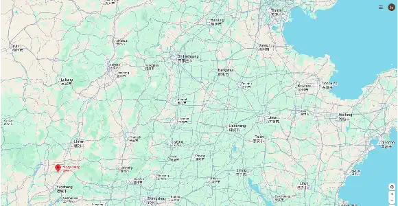 Factory location map of HONOR Living Glass showing the production site and surrounding area.